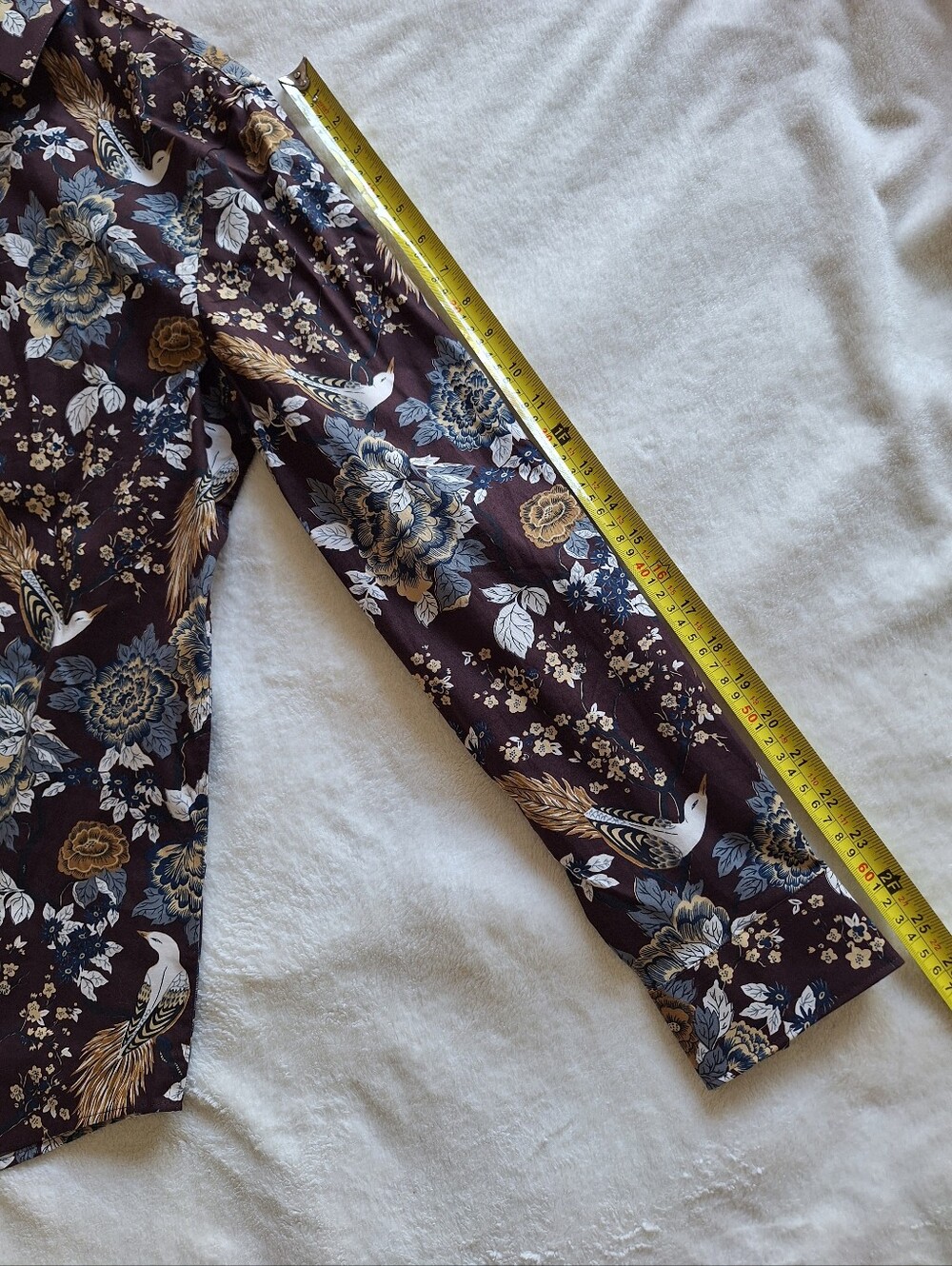 Express Slim Fit Men's Floral Bird Print Stretch Shirt Size M NWT - Picture 7 of 9